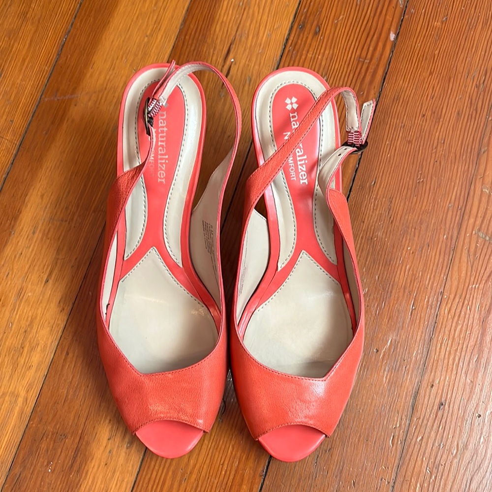 Naturalizer Peep-Toe Slingback Leather Pumps